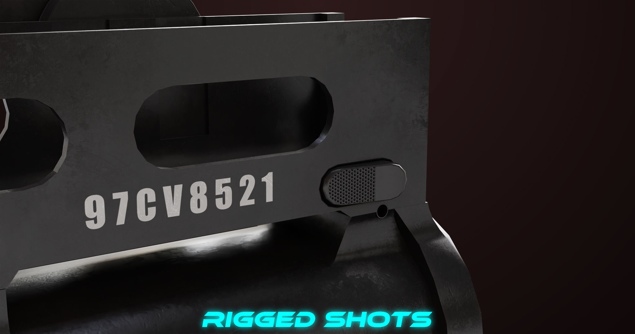 AKMS Light Machine Gun 10 Metal All PBR Unity Low-poly 3D model_50