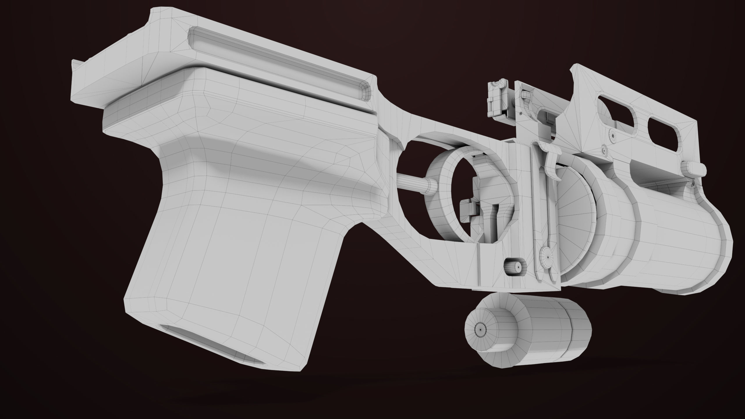 AKMS Light Machine Gun 10 Metal All PBR Unity Low-poly 3D model_105