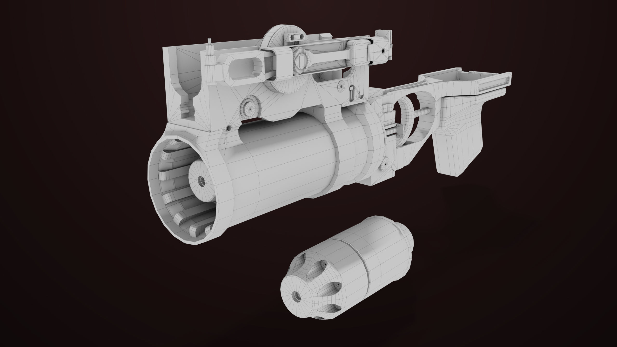 AKMS Light Machine Gun 10 Metal All PBR Unity Low-poly 3D model_99