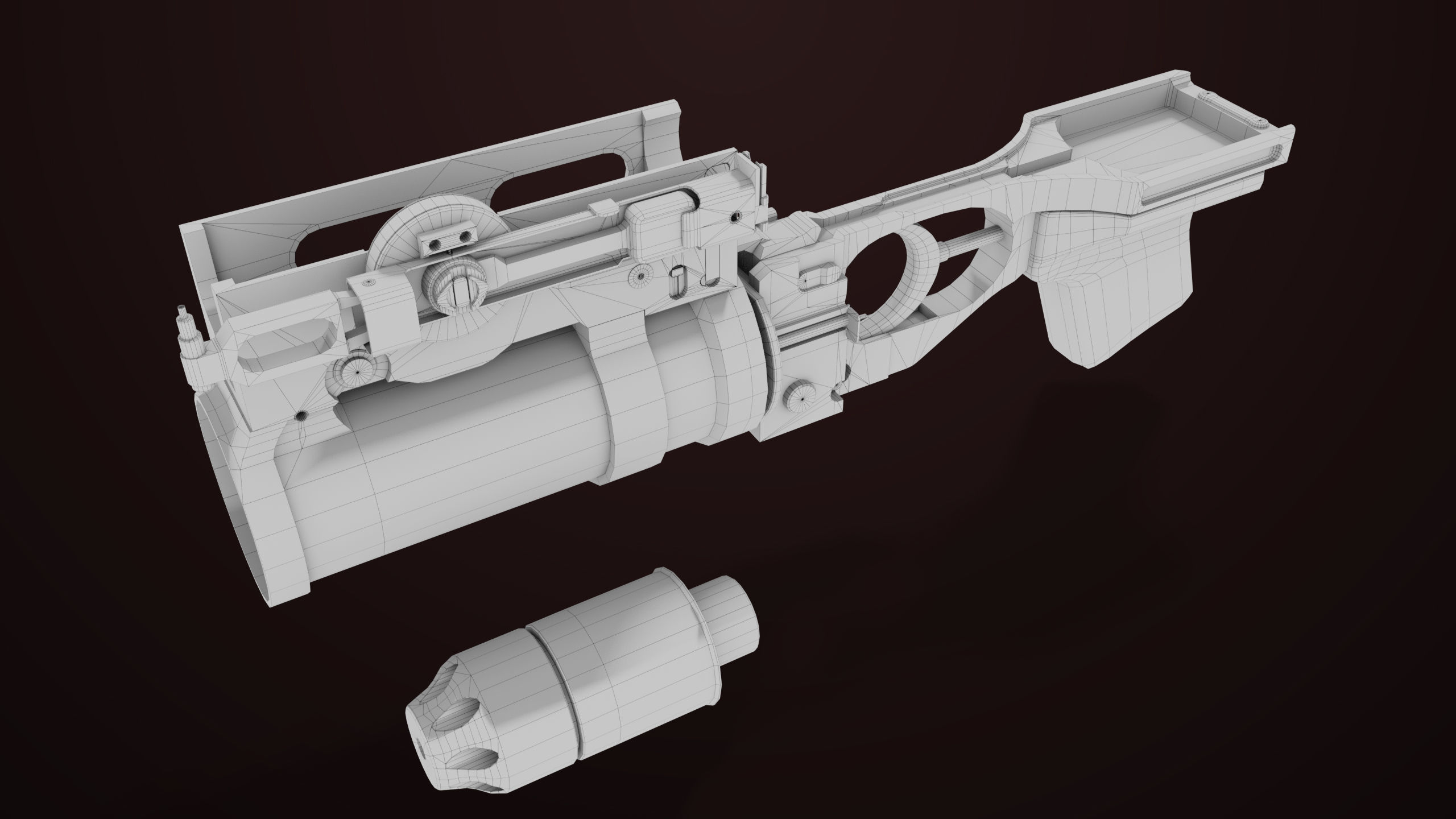 AKMS Light Machine Gun 10 Metal All PBR Unity Low-poly 3D model_100