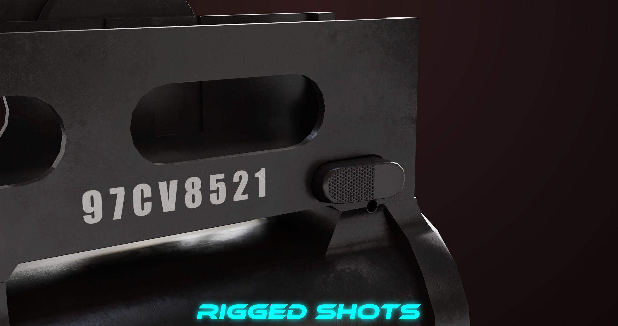 AKMS Light Machine Gun 10 Metal All PBR Unity Low-poly 3D model_49