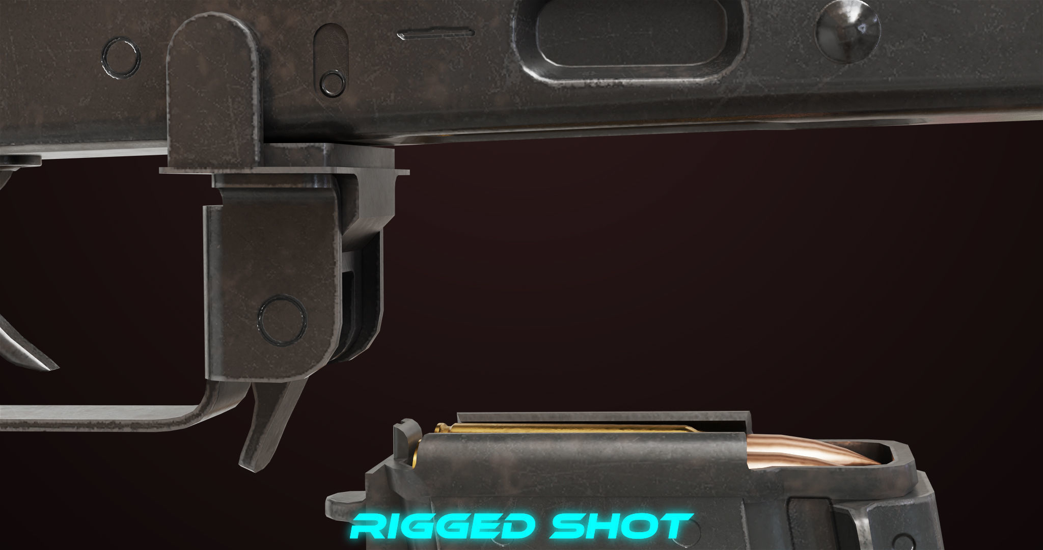 AKMS Light Machine Gun 10 Metal All PBR Unity Low-poly 3D model_20