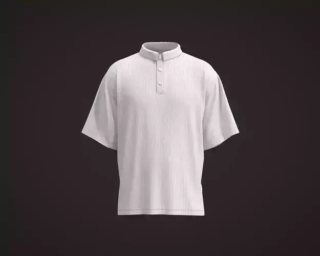 Mens Crinkled Texture Polo Shirt