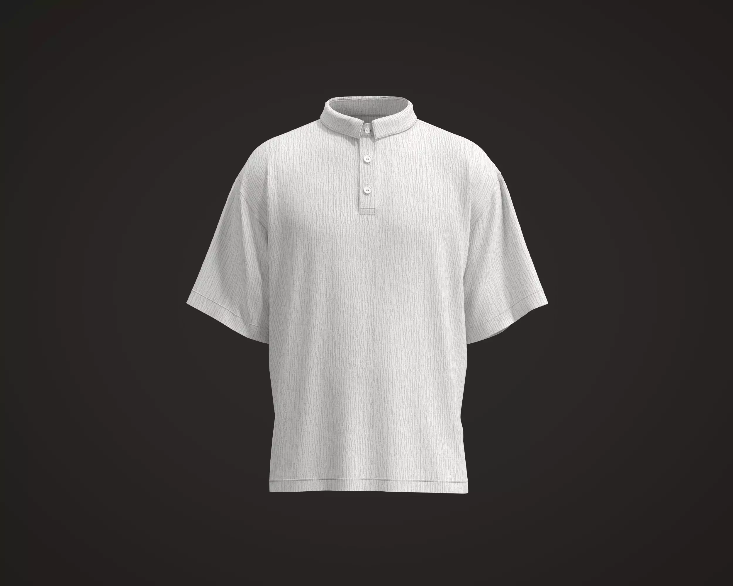 Mens Crinkled Texture Polo Shirt 3D model