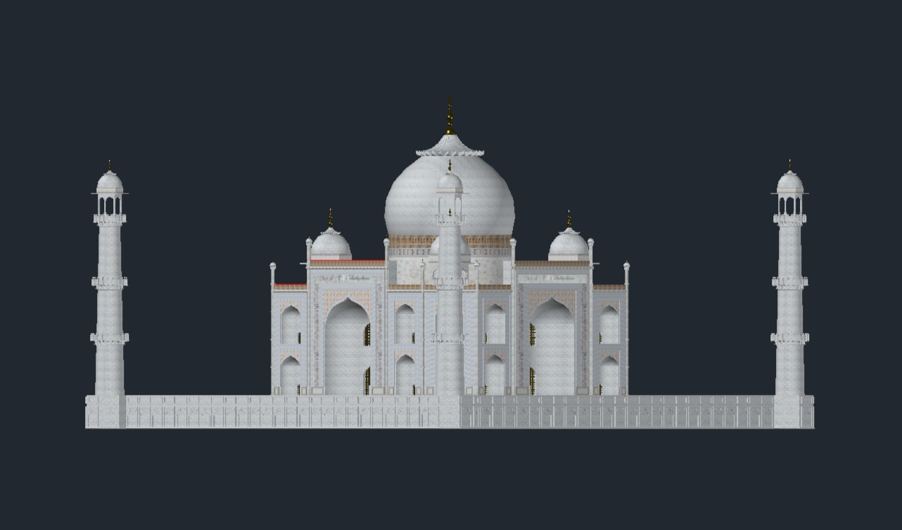 Taj Mahal CAD Model 3D print model_1