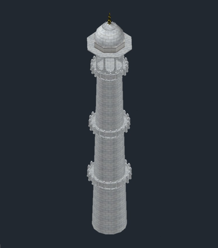 Taj Mahal CAD Model 3D print model_7