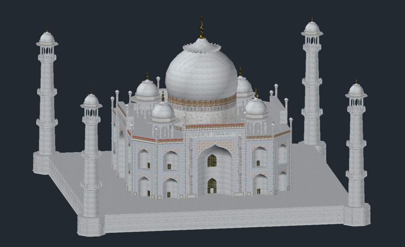 Taj Mahal CAD Model 3D print model_2
