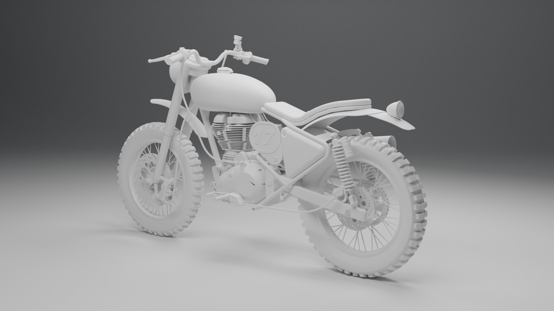 Custom Royal Enfield Scrambler Low-poly 3D model_8