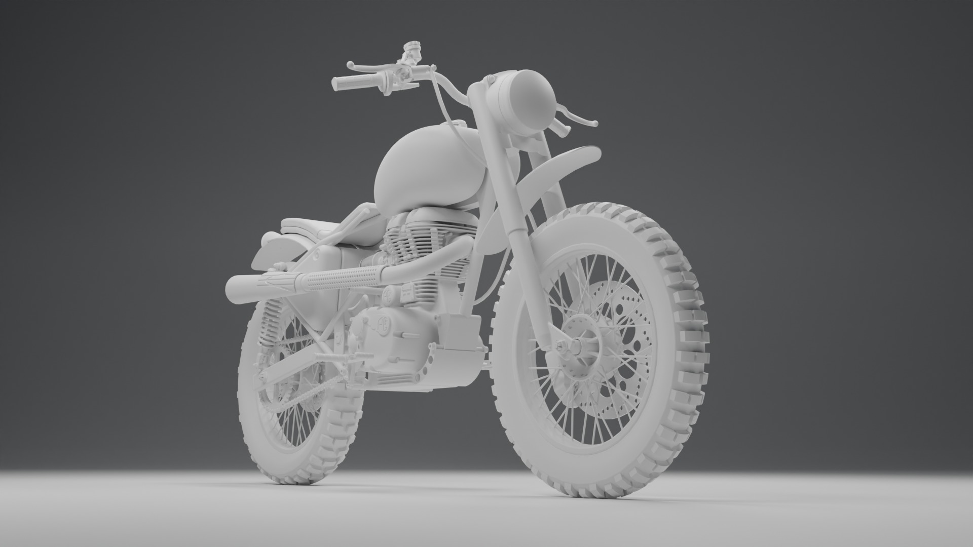 Custom Royal Enfield Scrambler Low-poly 3D model_9