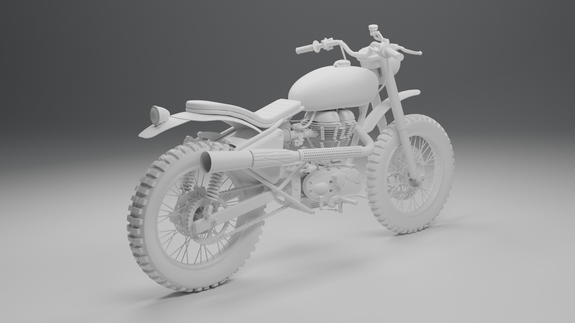 Custom Royal Enfield Scrambler Low-poly 3D model_7