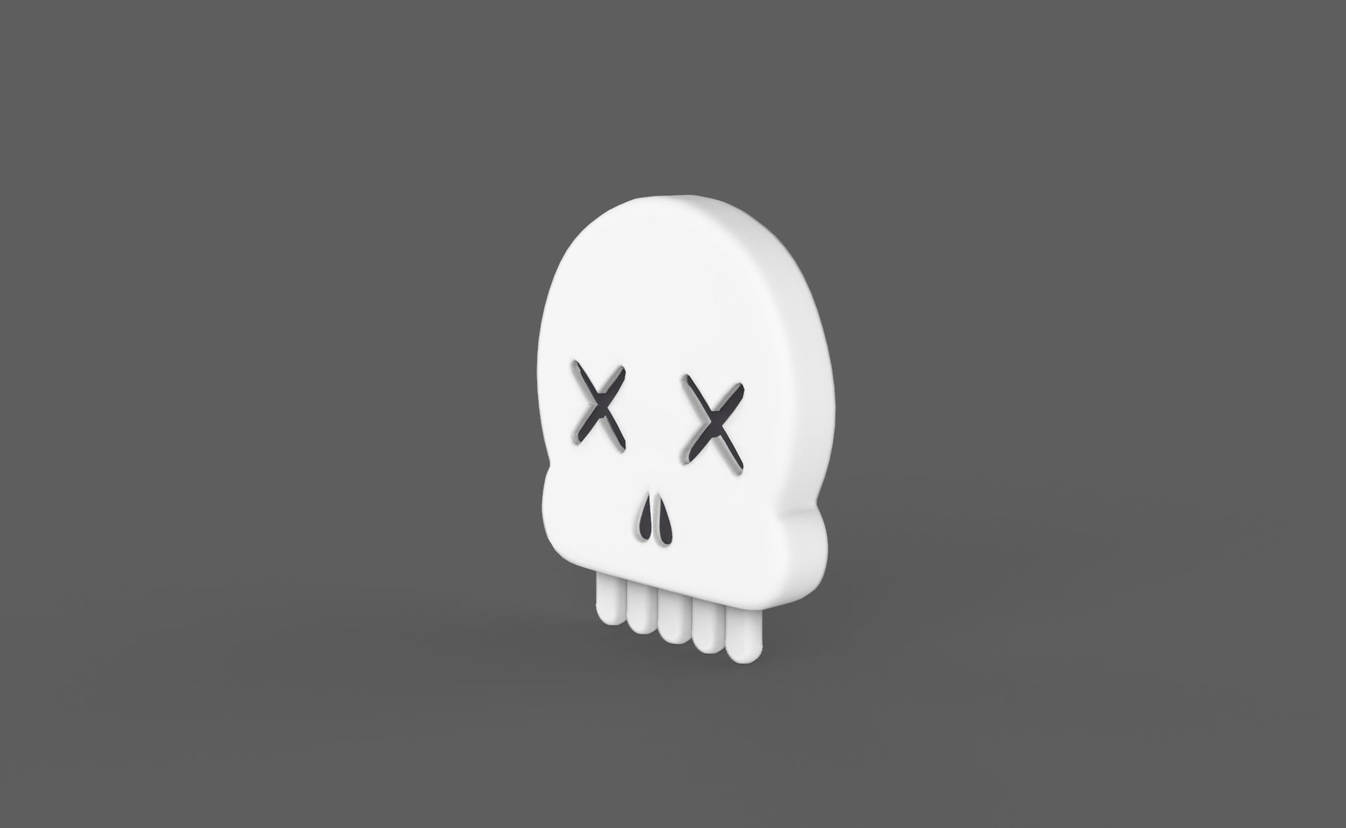 Prop116 Skull Emoji  Low-poly 3D model_1
