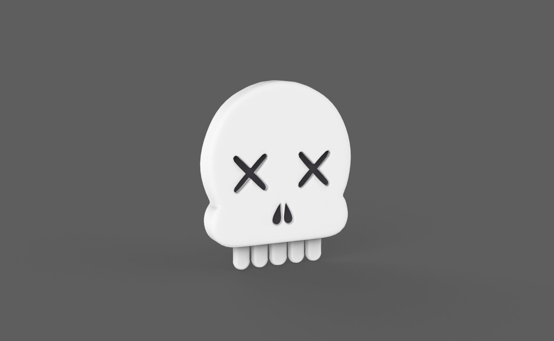 Prop116 Skull Emoji  Low-poly 3D model_16