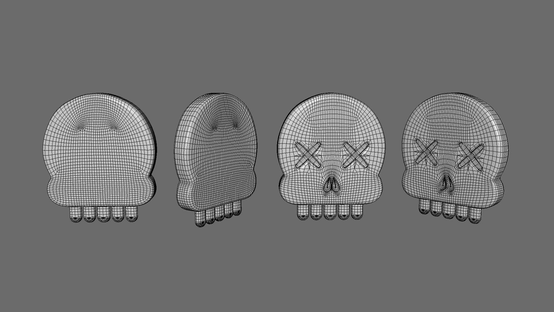 Prop116 Skull Emoji  Low-poly 3D model_9