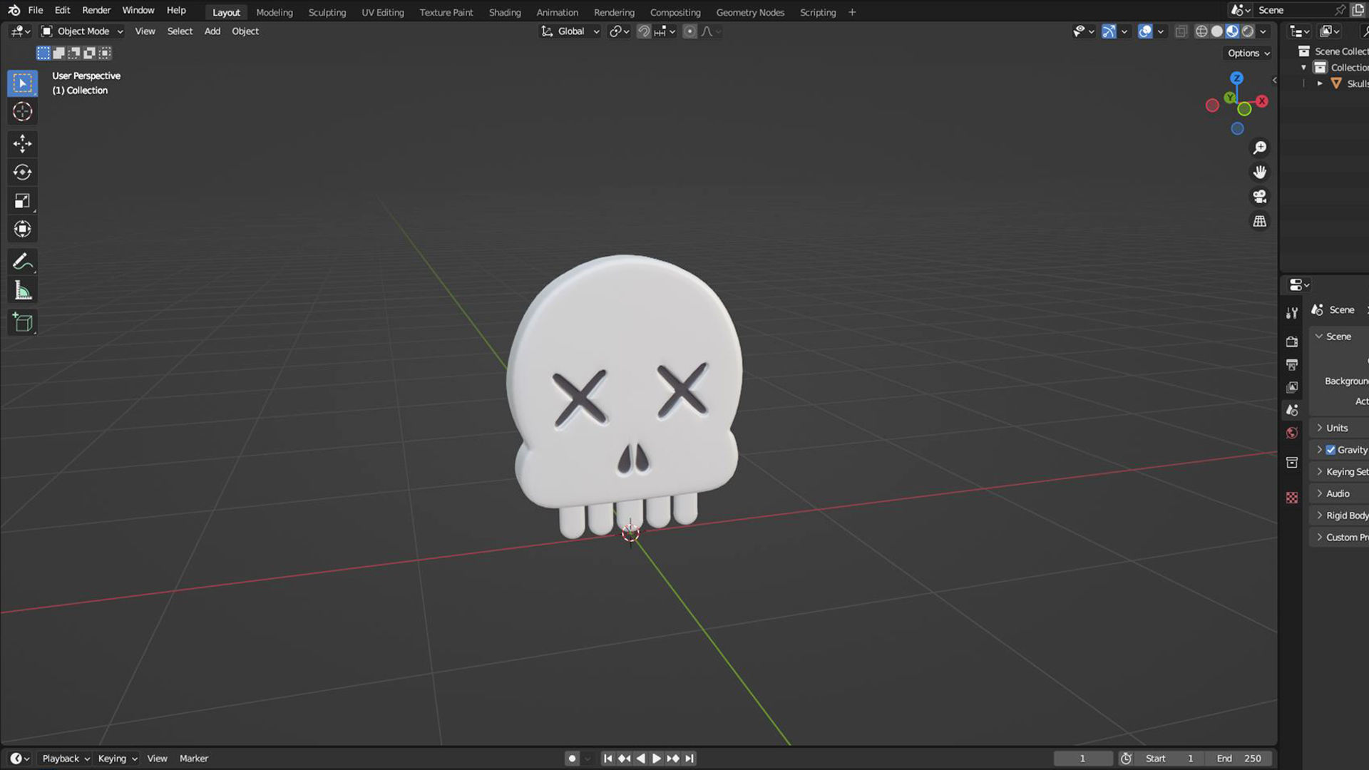 Prop116 Skull Emoji  Low-poly 3D model_7