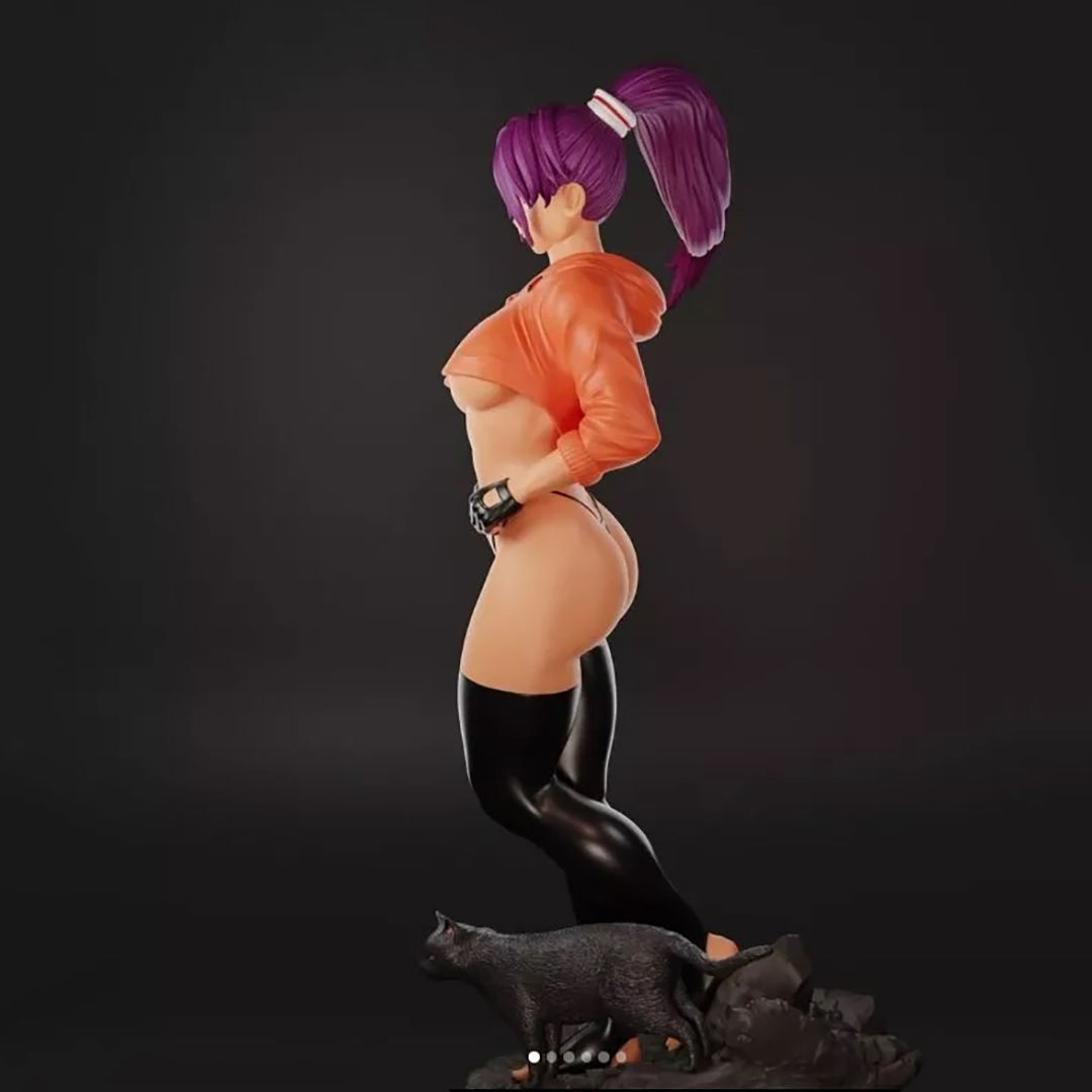 Sexy Yoruichi Shihoin with Cat Statue 3D Print Model 3D print model_4