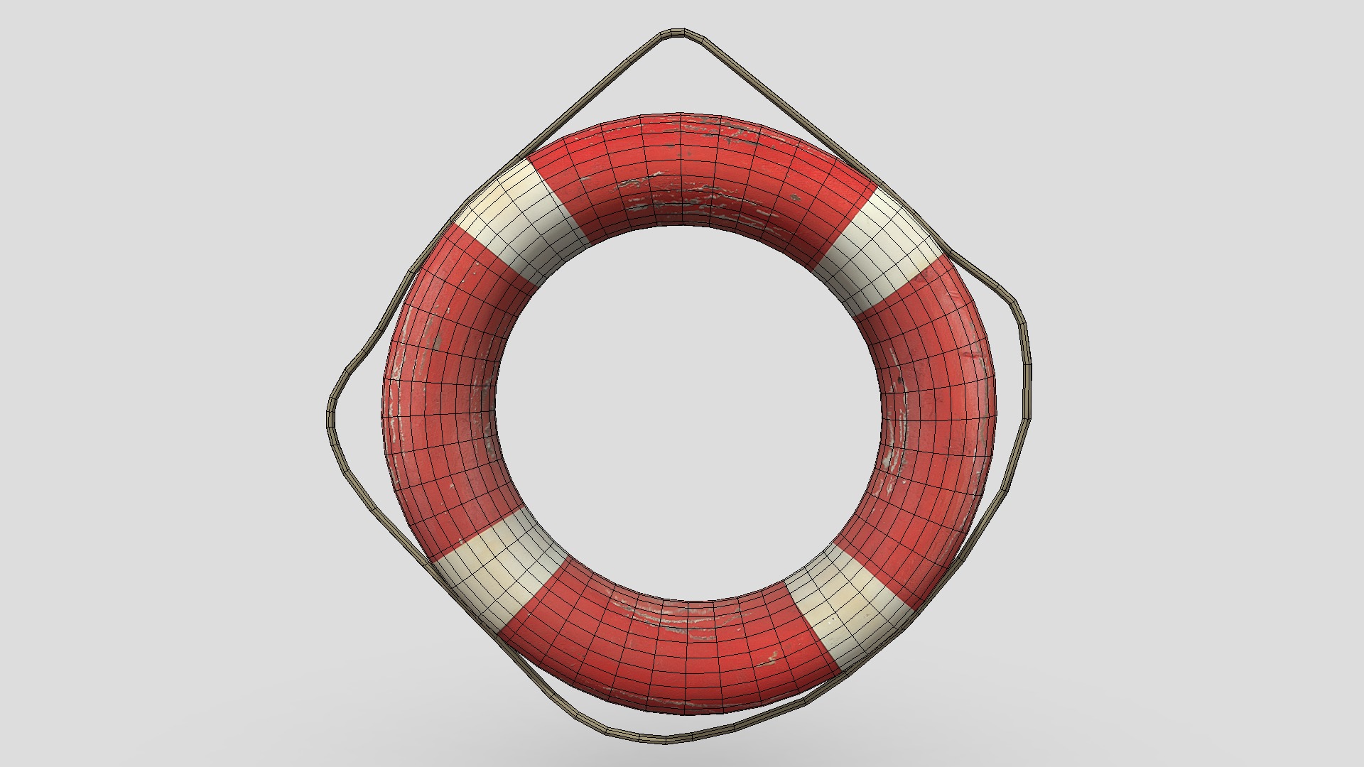 Lifebelt Low-poly 3D model_4