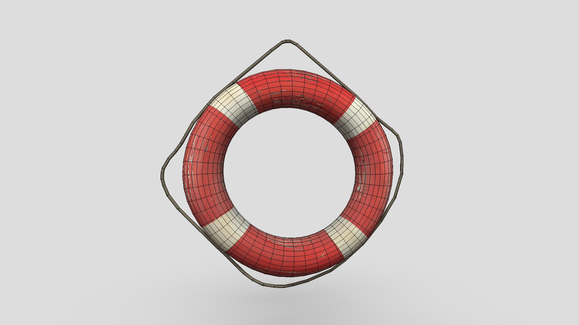 Lifebelt Low-poly 3D model_2