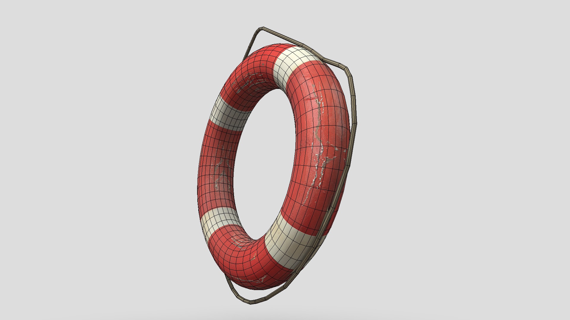 Lifebelt Low-poly 3D model_8