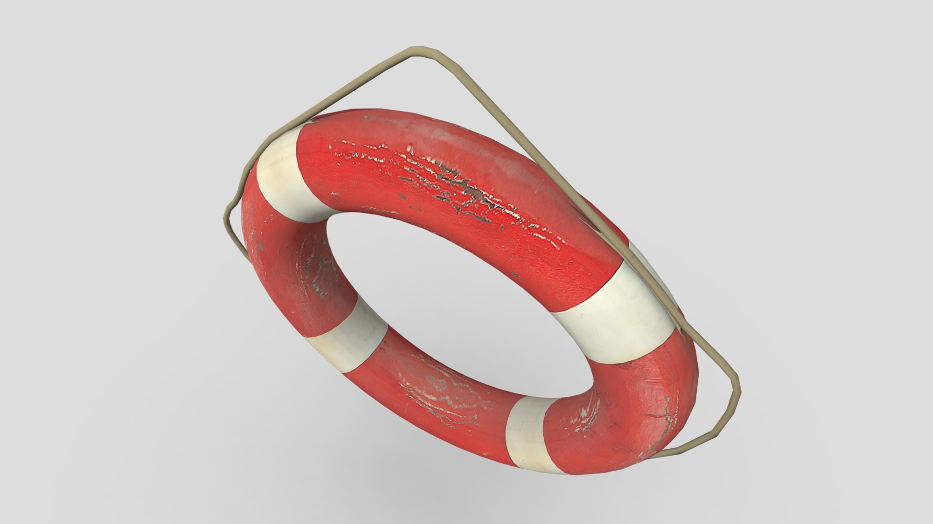 Lifebelt Low-poly 3D model_5