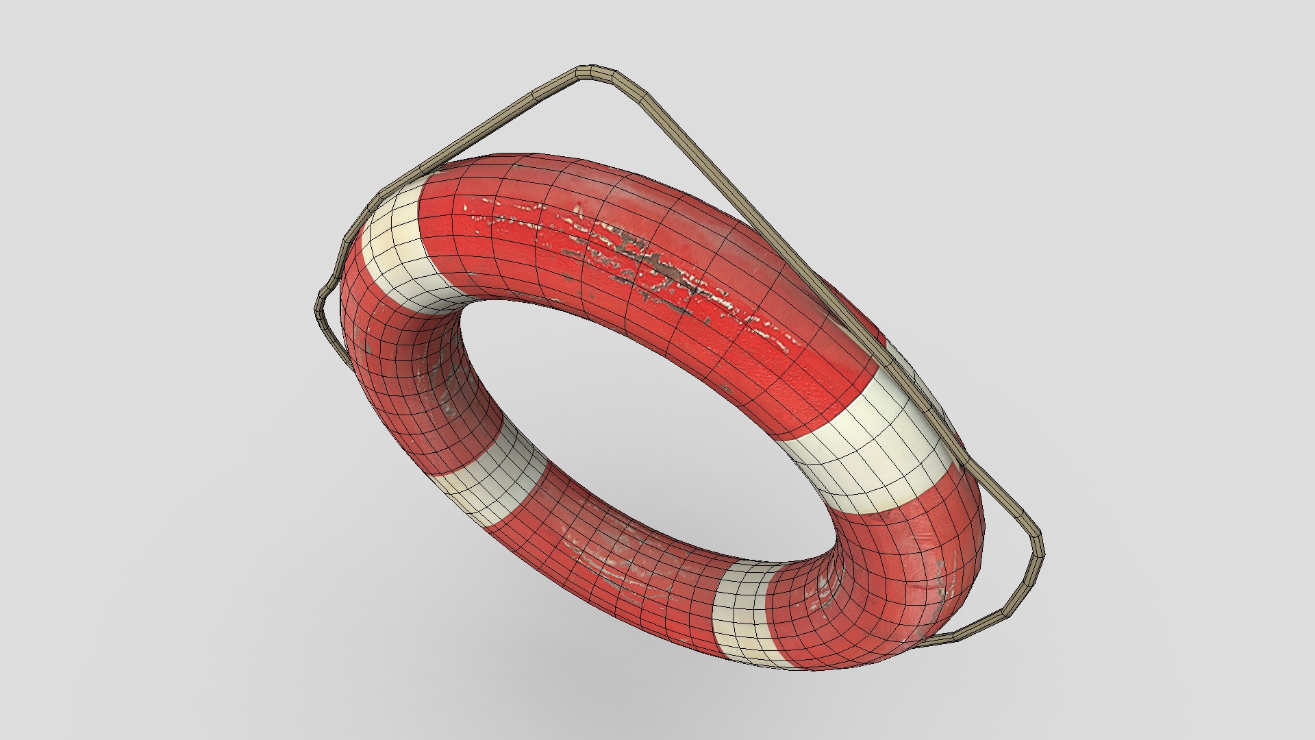 Lifebelt Low-poly 3D model_6