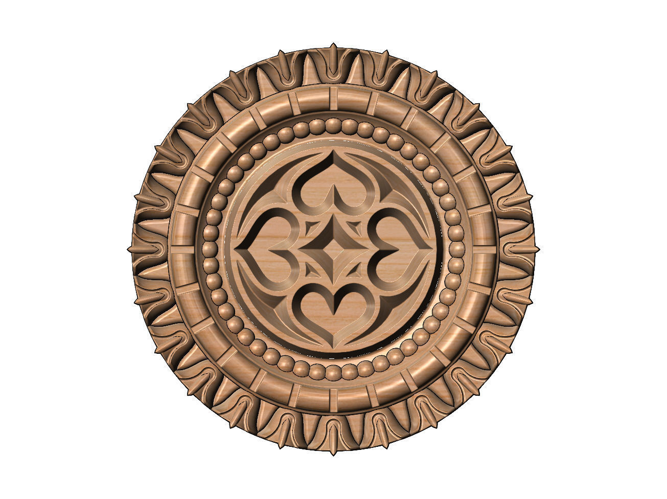 Gothic ornament N01 ceiling medallion rosette relief sculpture 3D print model_10