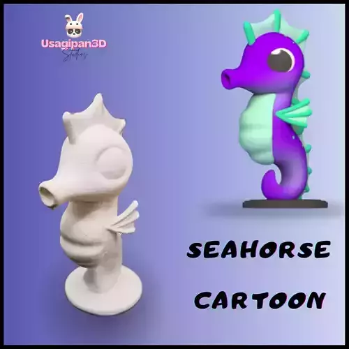 Seahorse Cartoon 3D print model