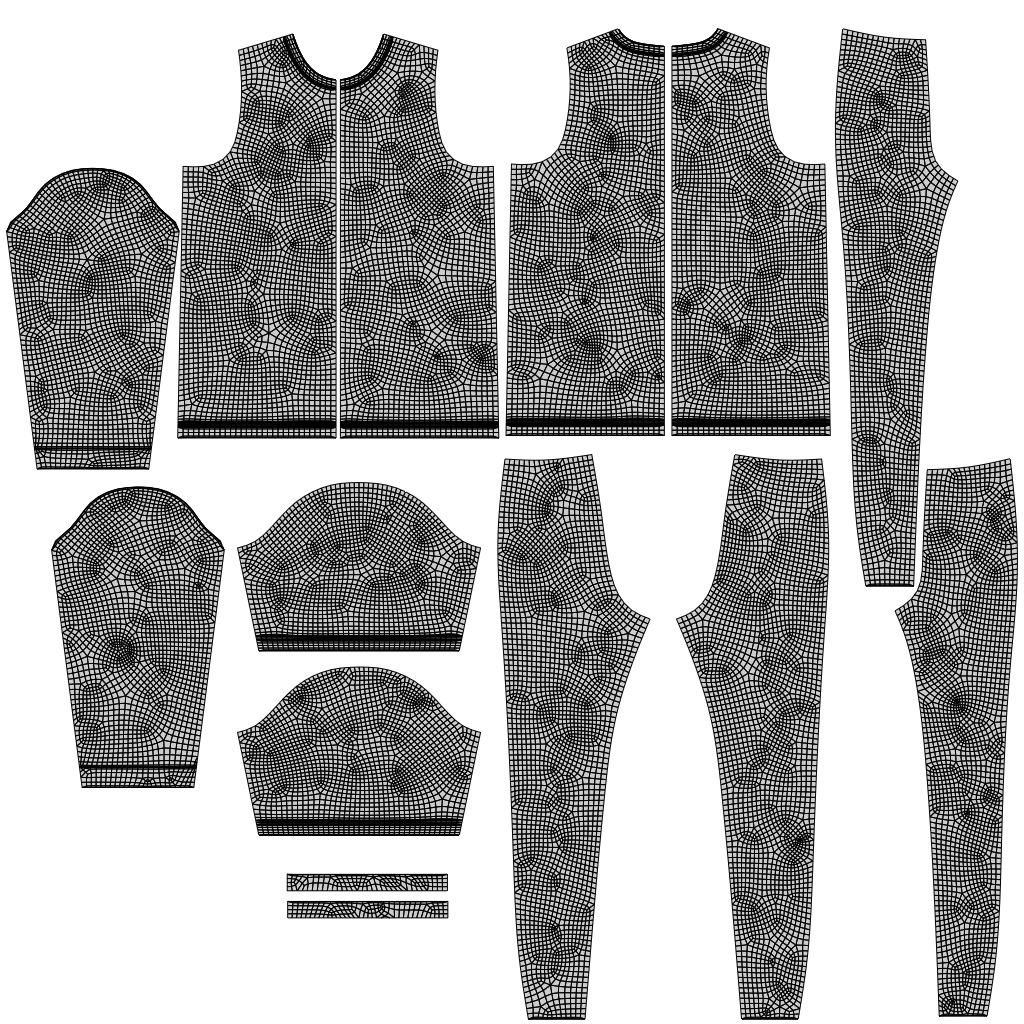 Oversized T-Shirt and Leggings Goth Outfit - White and Black ... 3D model_21