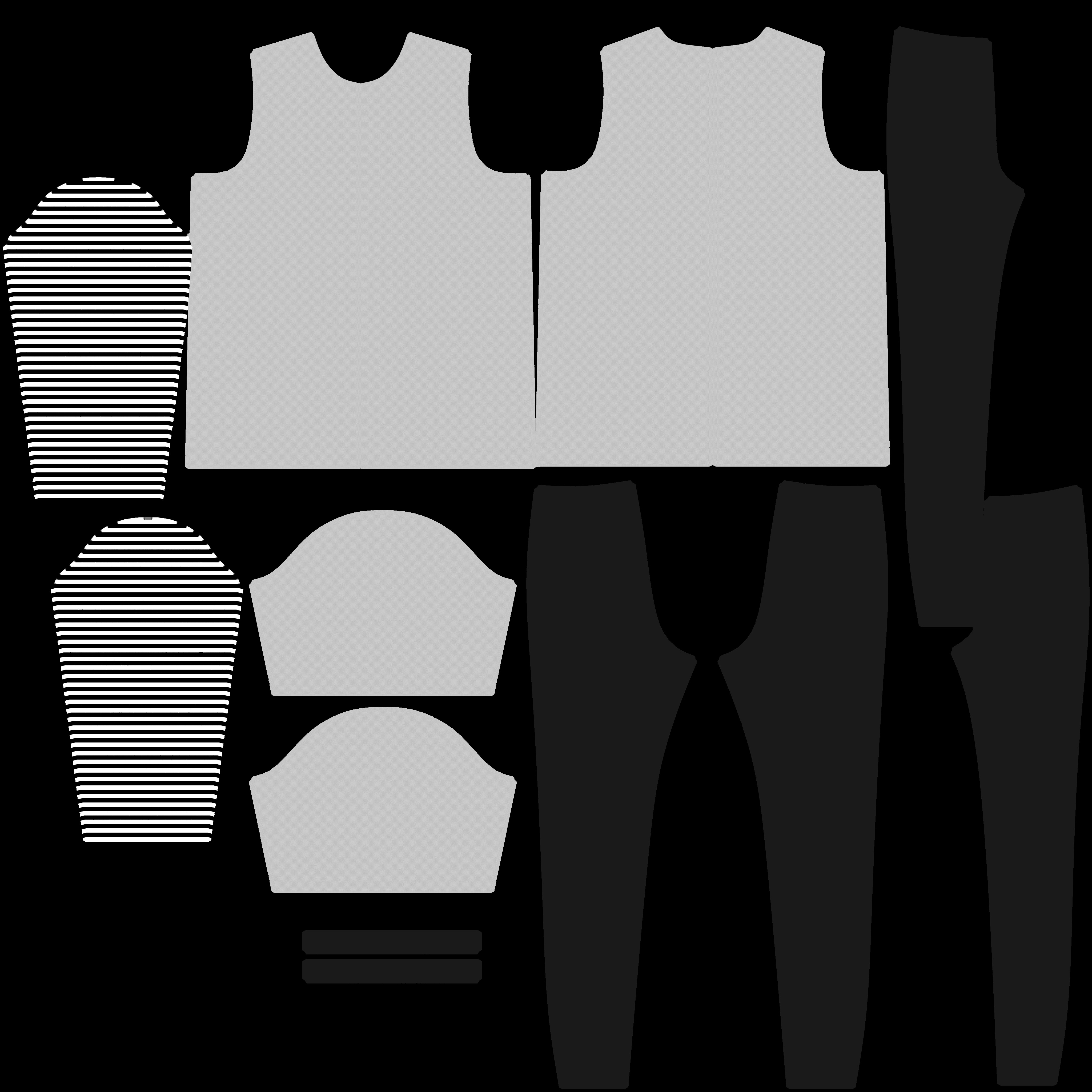 Oversized T-Shirt and Leggings Goth Outfit - White and Black ... 3D model_8