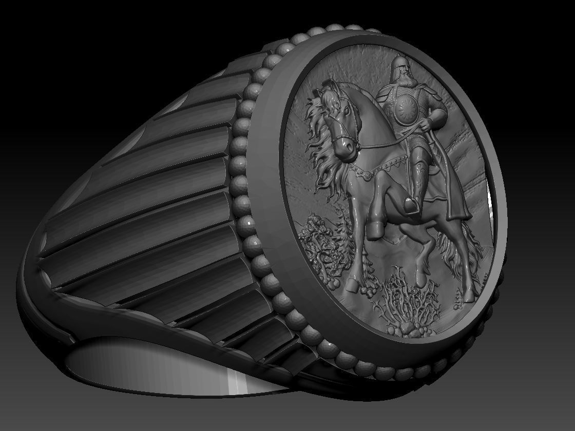 Saint George Ring 3D print model 3D print model_4