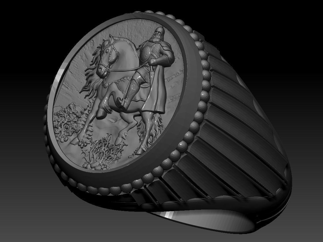 Saint George Ring 3D print model 3D print model_2