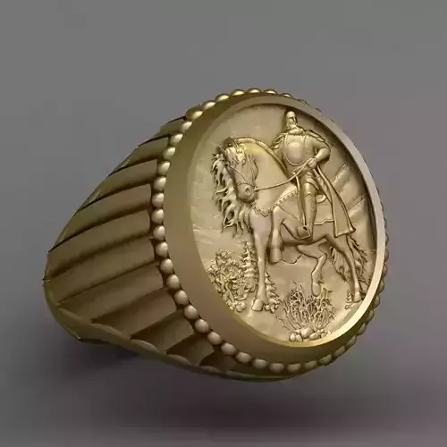 Saint George Ring 3D print model