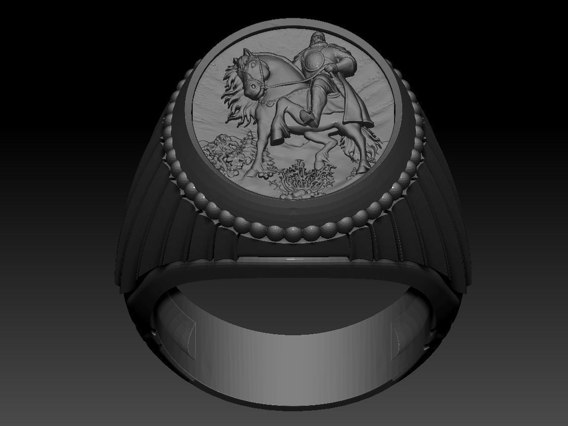 Saint George Ring 3D print model 3D print model_5