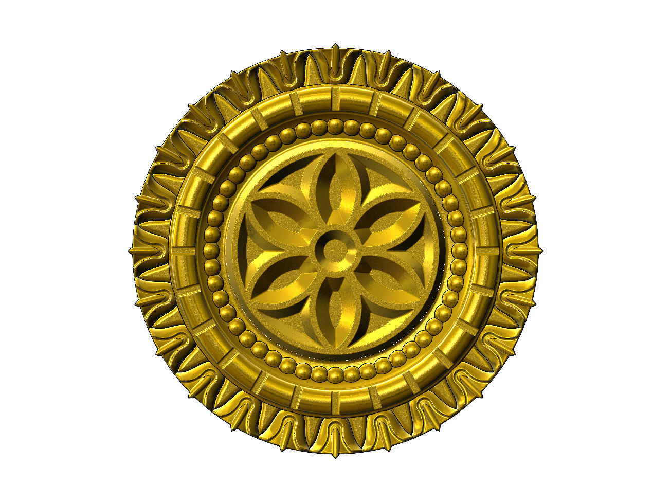 Gothic ornament N02 ceiling medallion rosette relief sculpture  3D print model_15