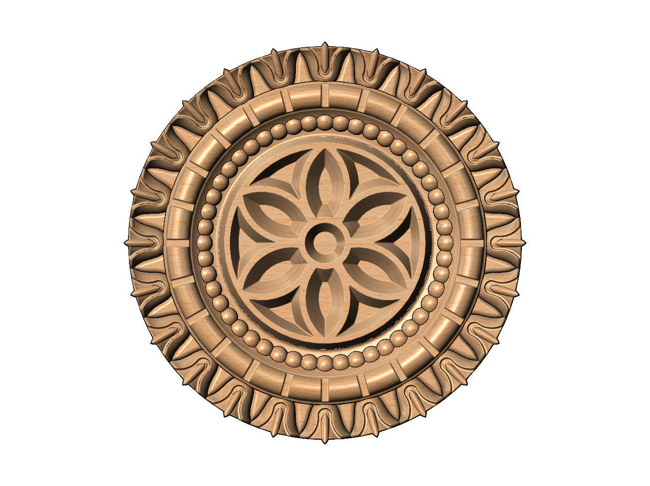 Gothic ornament N02 ceiling medallion rosette relief sculpture  3D print model_10