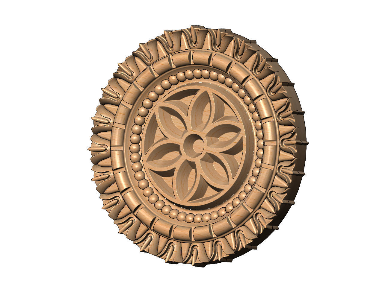 Gothic ornament N02 ceiling medallion rosette relief sculpture  3D print model_11