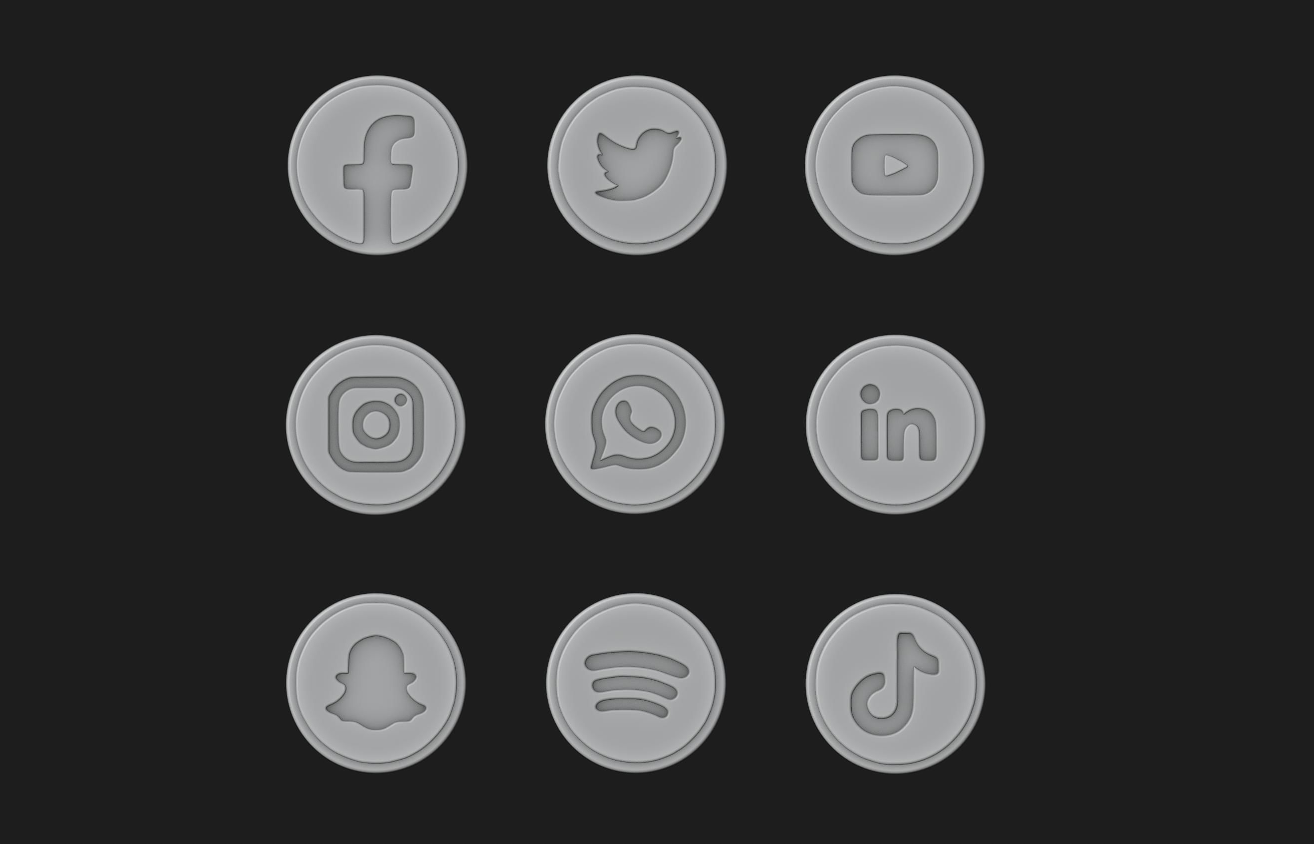 Social Media Logos Pack 3D print model_1