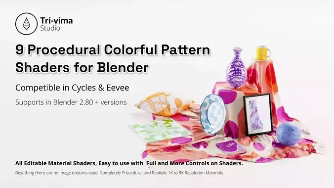 9 Procedural Colorful Pattern Shaders For Blender   Texture