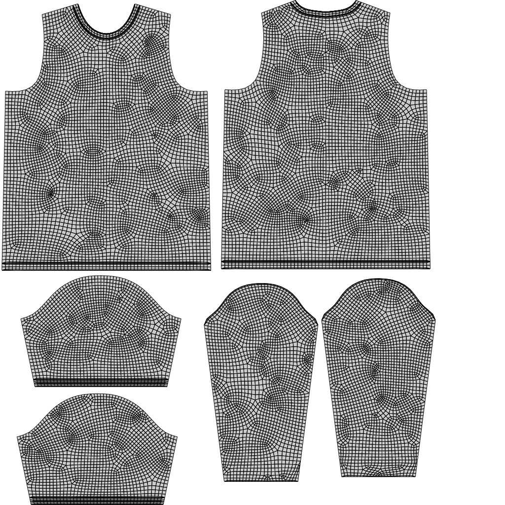 Punk Oversized Stripes Shirt - Harajuku Long Sleeves T-shirt  3D model_12