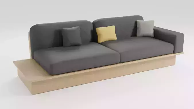 Small sofa in dark colors in a modern style