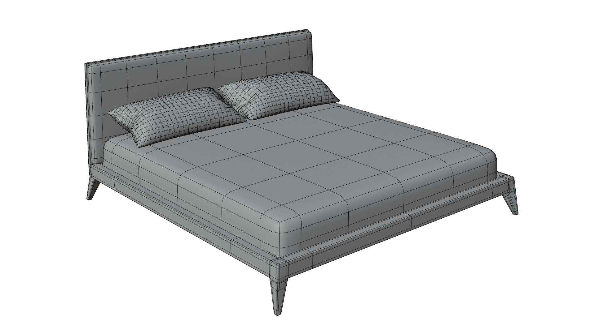 Emma Platform Bed 3D model_4