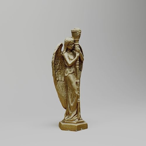 angel statue Low-poly 3D model