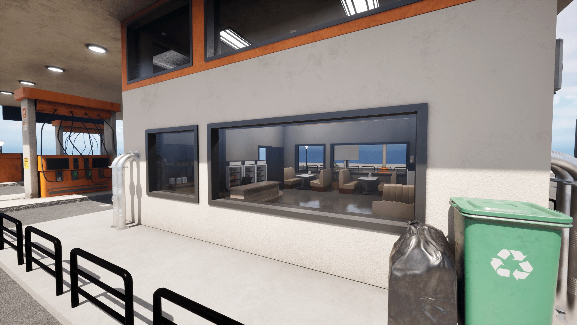 Gas Station  Low-poly 3D model_12