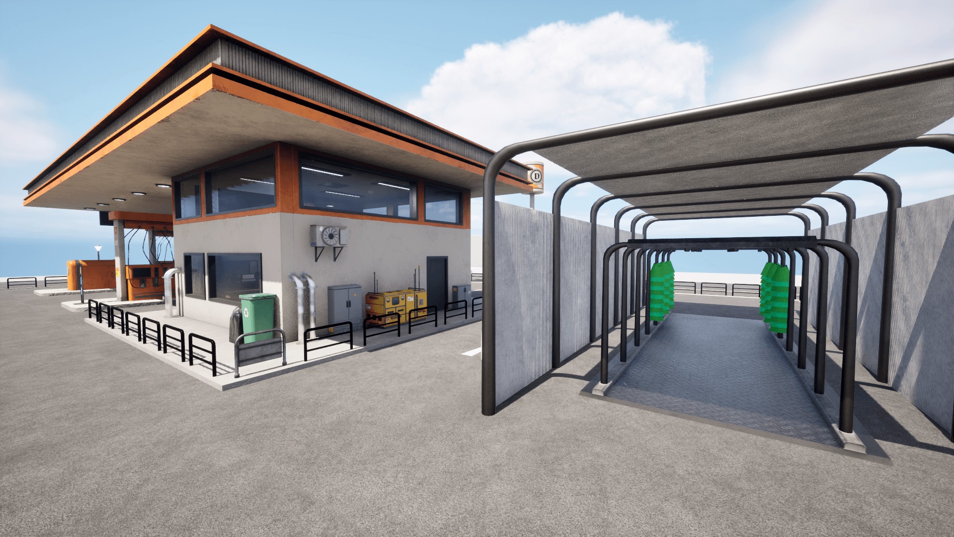 Gas Station  Low-poly 3D model_13