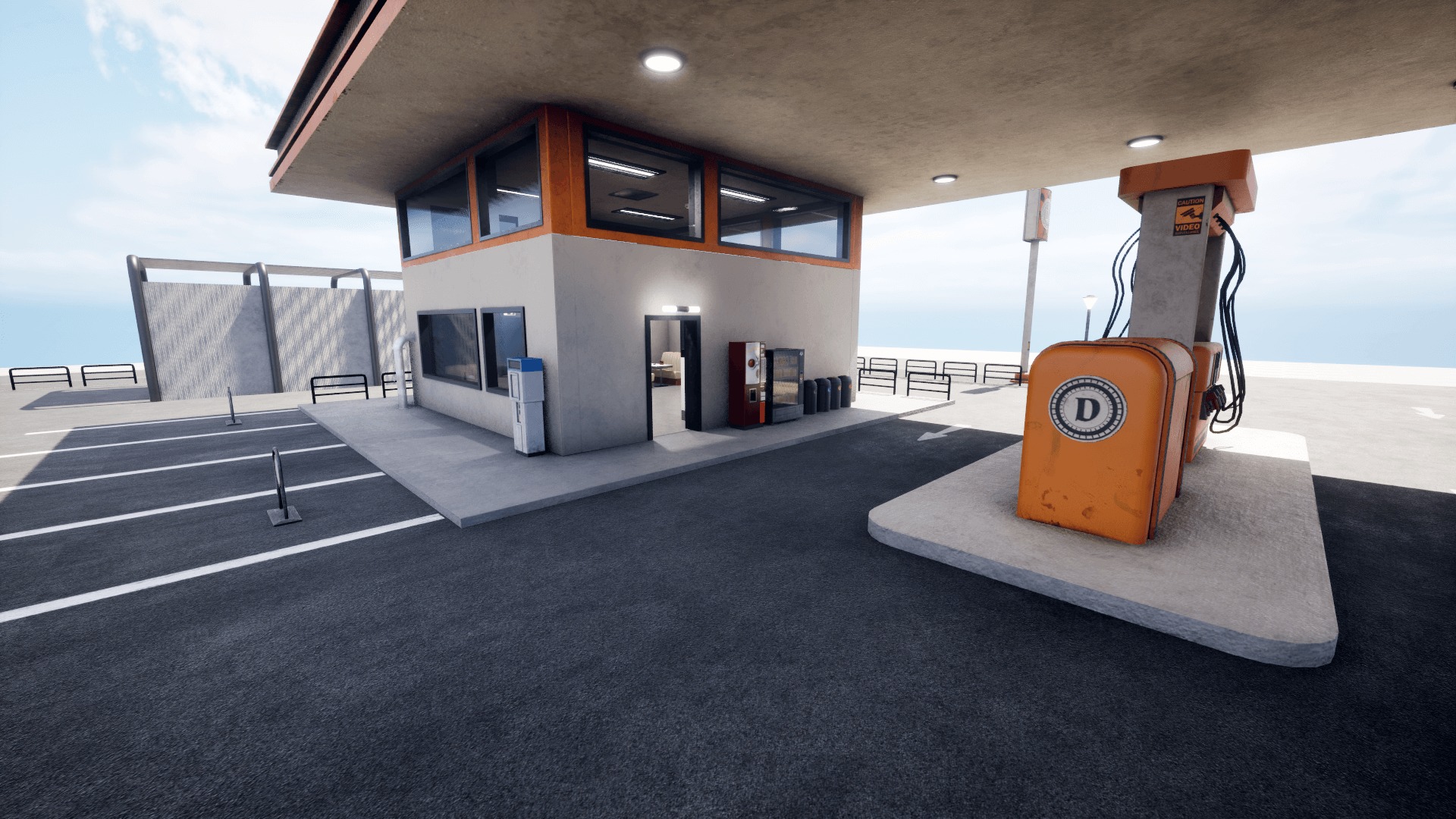 Gas Station  Low-poly 3D model_15