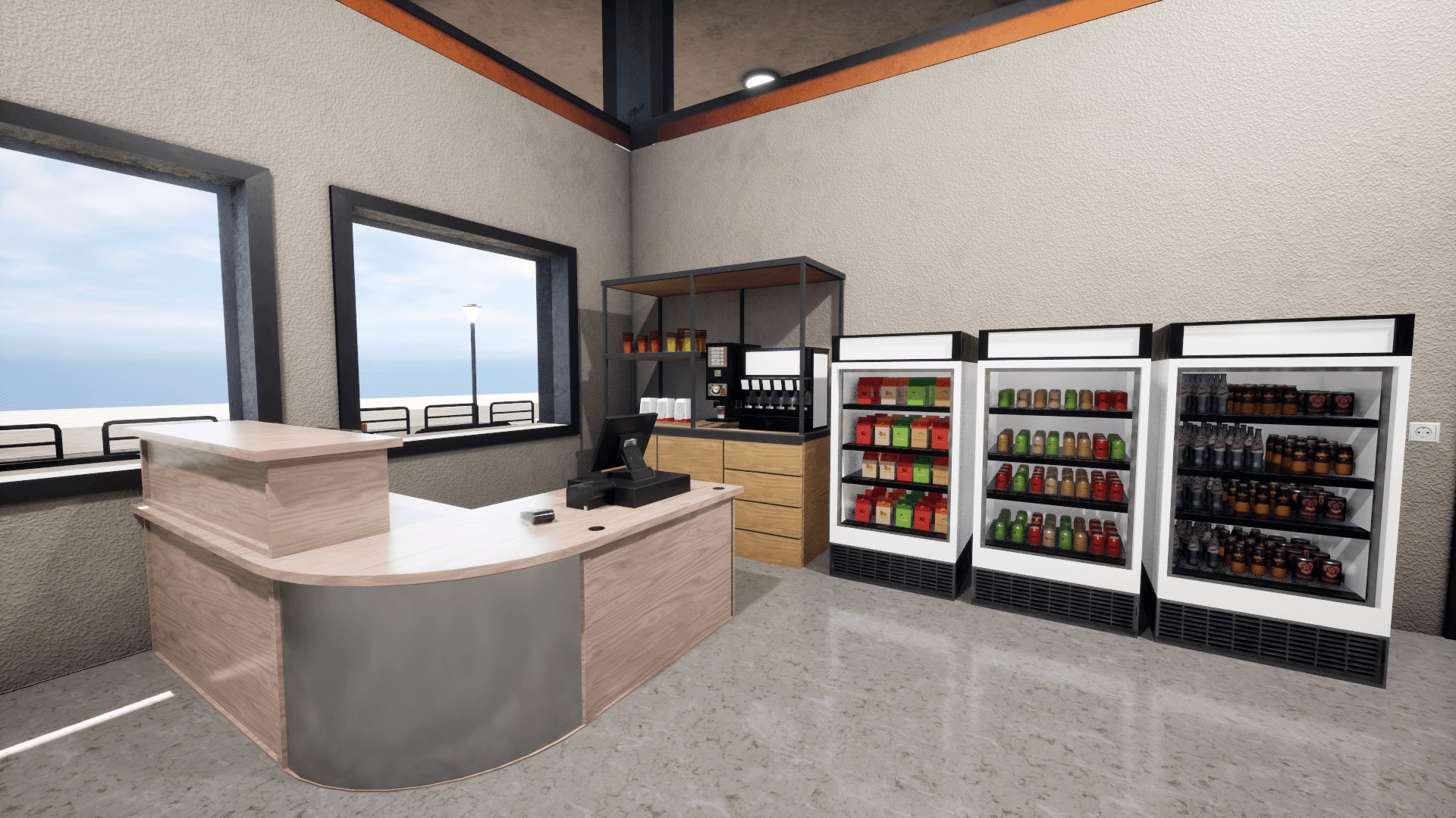 Gas Station  Low-poly 3D model_7