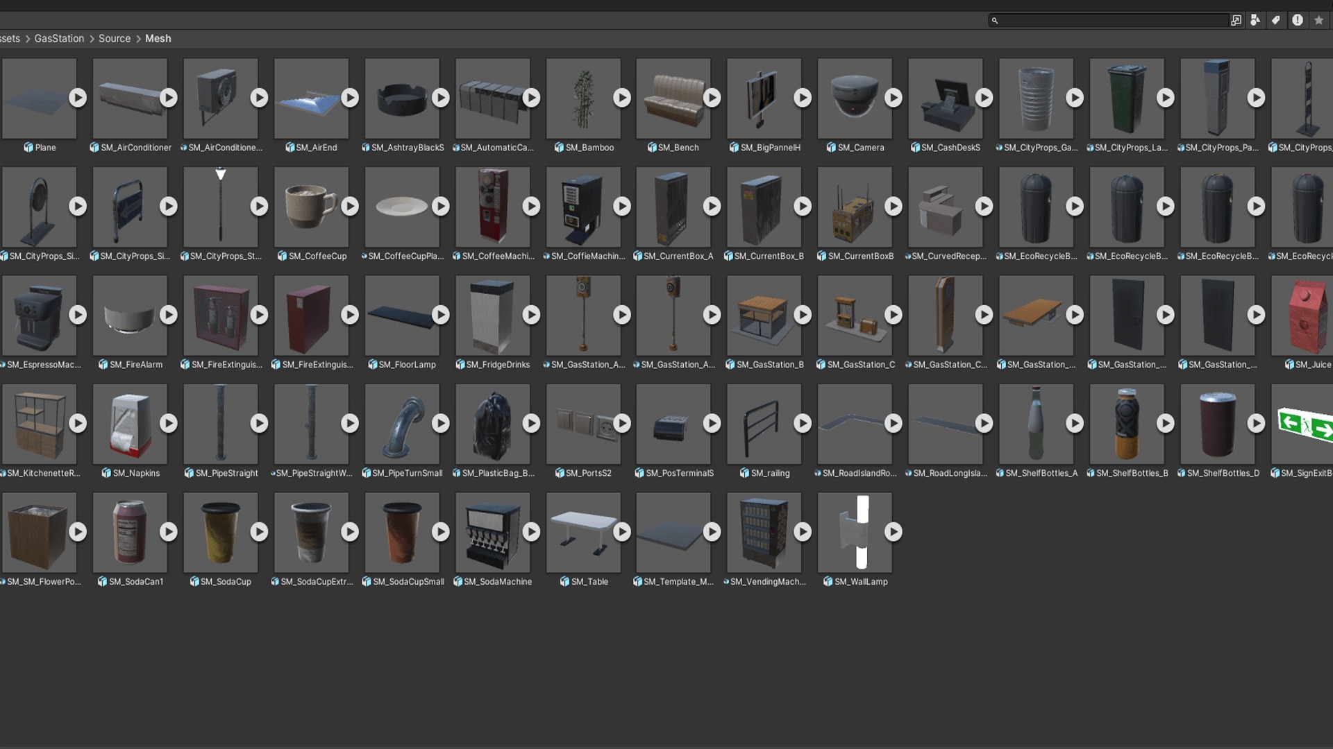 Gas Station  Low-poly 3D model_22