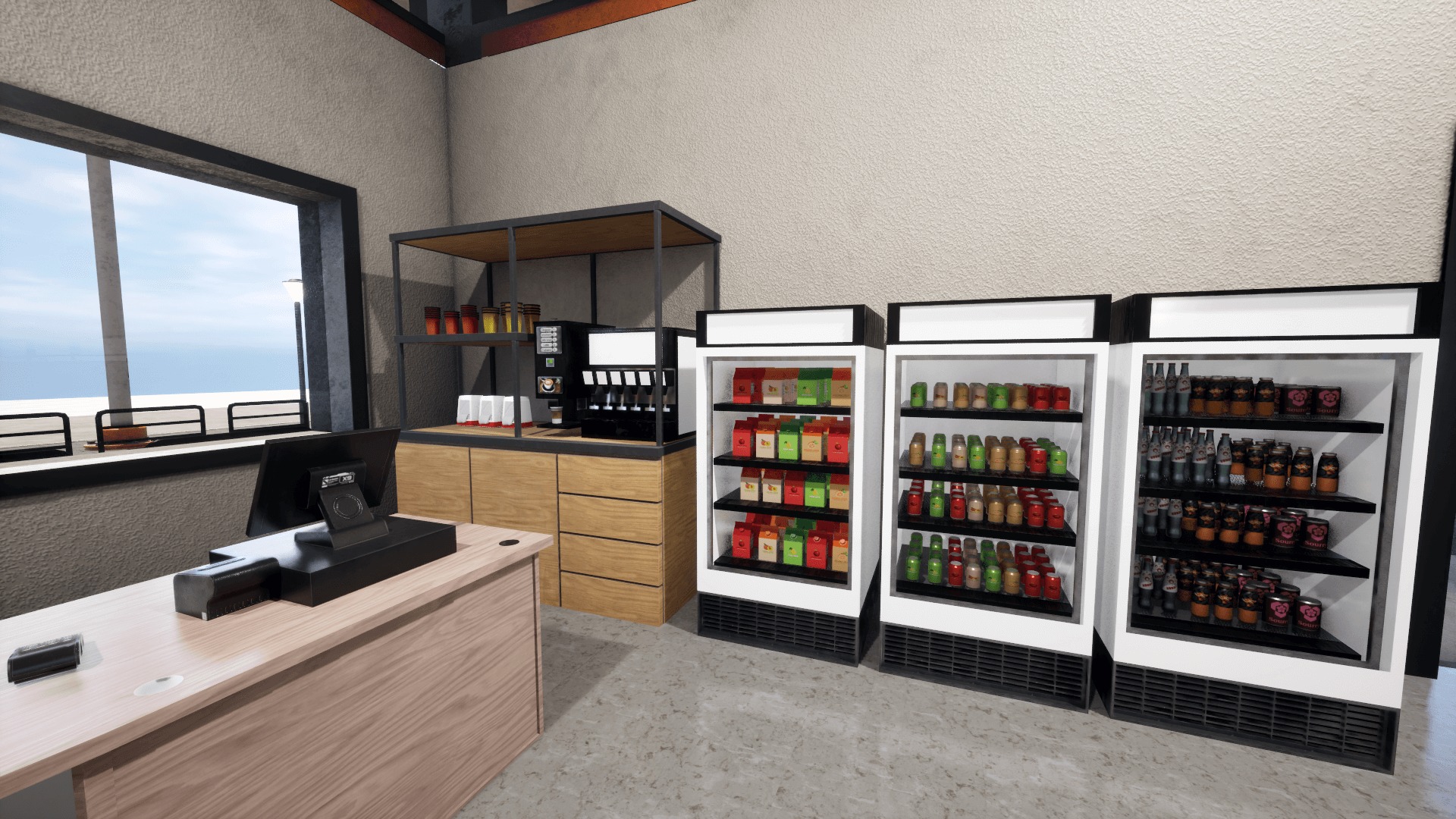 Gas Station  Low-poly 3D model_9