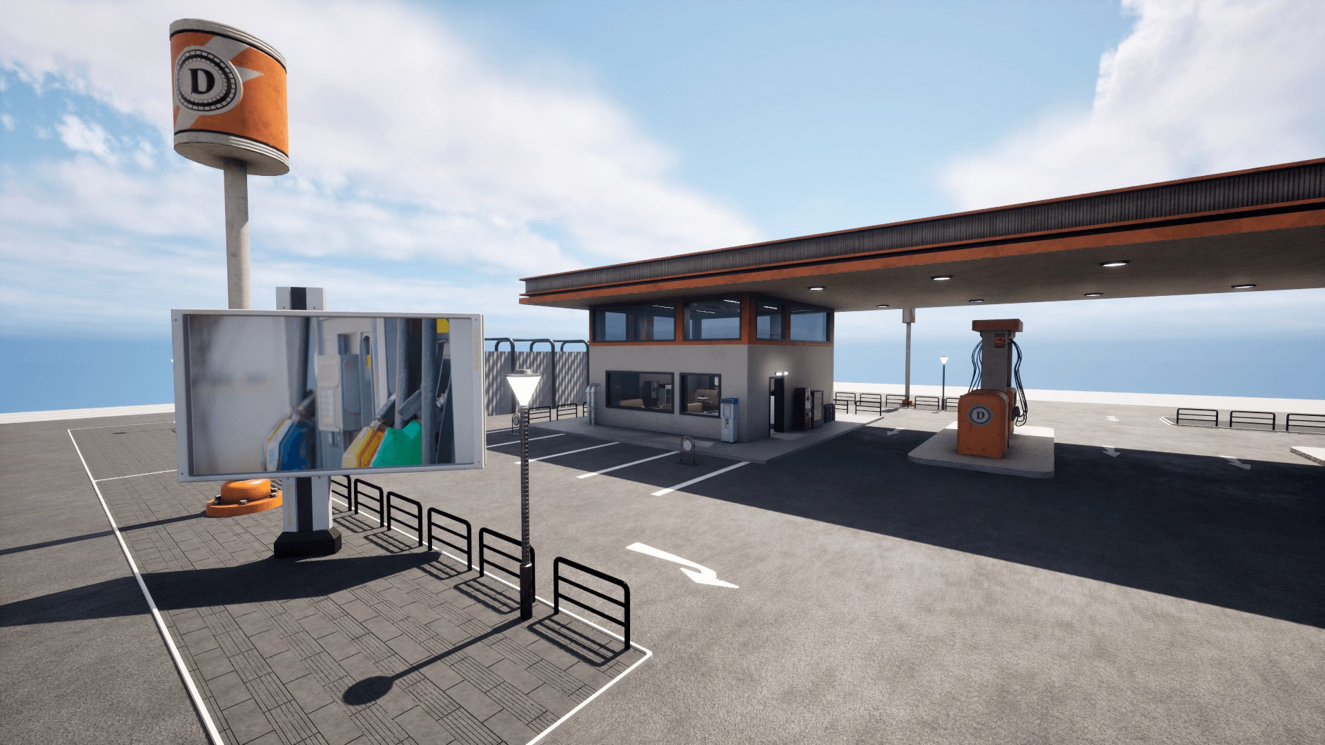Gas Station  Low-poly 3D model_19