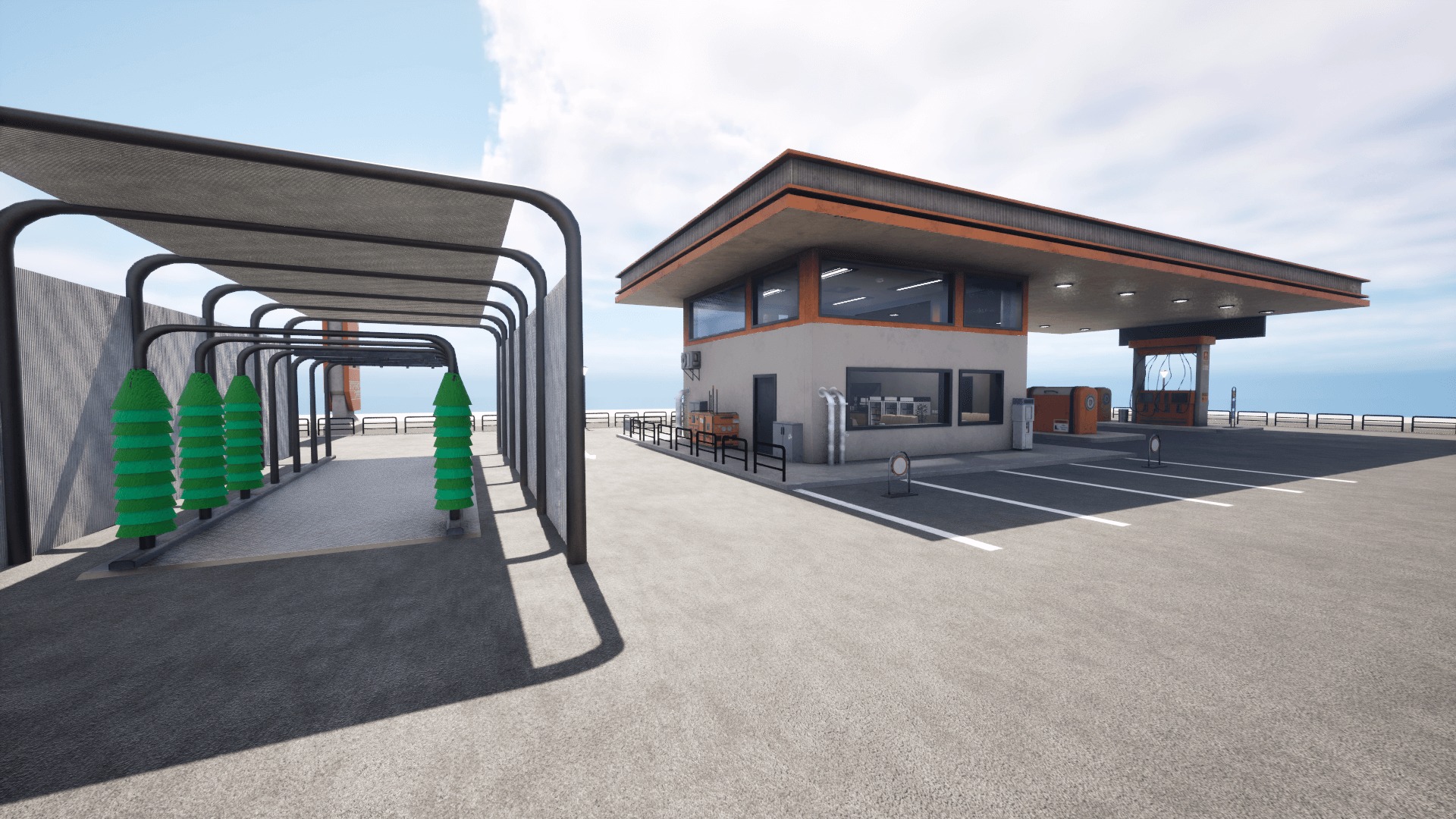 Gas Station  Low-poly 3D model_17