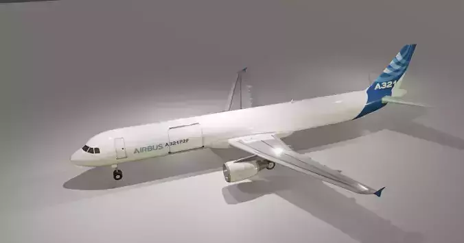 Airbus a321 p2f freighter low poly 3D model